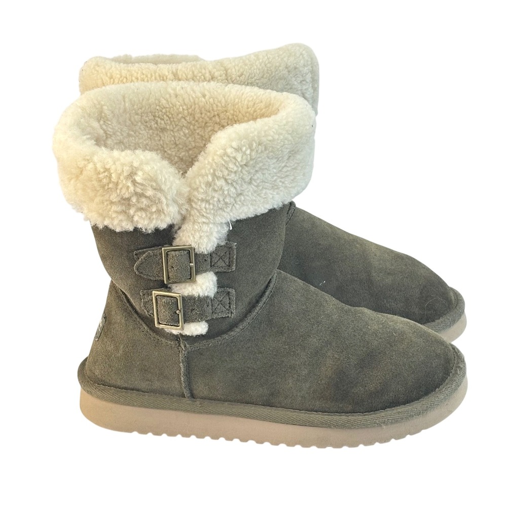 Koolaburra by UGG Buckle Short Boot Olive Green Suede Women 6